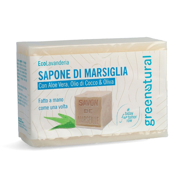 GREENATURAL SAPONE DI MARSIGLIA CON ALOE OLIO DI COCCO E OLIVA - immagine 2