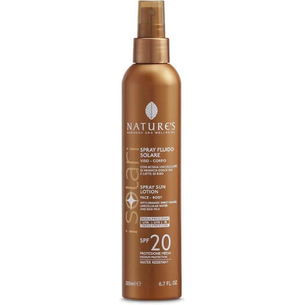 NATURE'S SPRAY FLUIDO CREMA SOLARE VISO CORPO SPF 20 - immagine 2