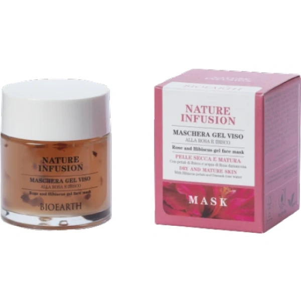 MASCHERA GEL VISO ROSA E IBISCO