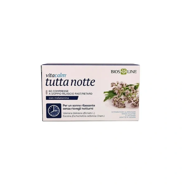 VITACALM TUTTA NOTTE CON MELATONINA 60 CPR RETARD BIOSLINE