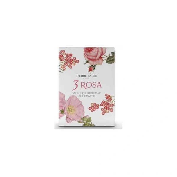 3 ROSA SACCHETTI PROFUMATI CASSETTO L'ERBOLARIO