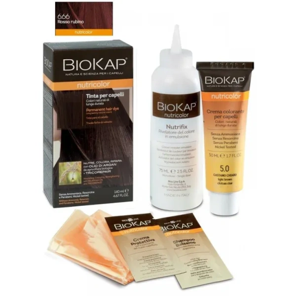 NUTRICOLOR DELICATO RAPID TINTA PER CAPELLI - 6.66 ROSSO RUBINO - BIOKAP - immagine 2