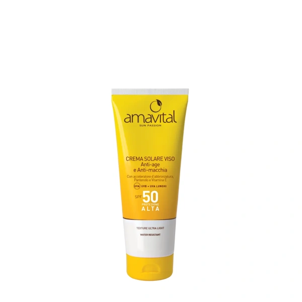 CREMA SOLARE VISO SPF 50 ANTI-AGE E ANTI-MACCHIA  - AMAVITAL - immagine 2