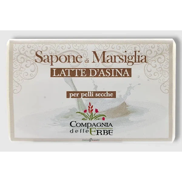 SAPONE DI MARSIGLIA LATTE D'ASINA per pelli secchie - COMPAGNIA DELLE ERBE - ECOBEAUTY - immagine 2