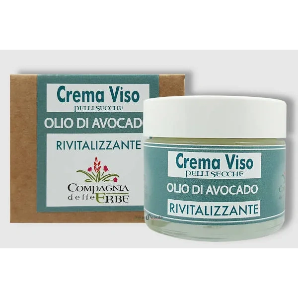 CREMA VISO RIVITALIZZANTE ALL'OLIO DI AVOCADO . PELLI SECCHE - COMPAGNIA DELLE ERBE - immagine 2