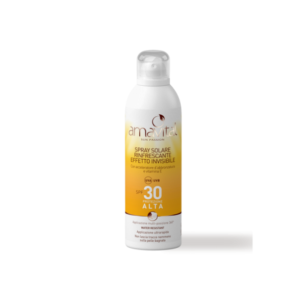 SPRAY SOLARE RINFRESCANTE EFFETTO INVISIBILE SPF 30 - AMAVITAL