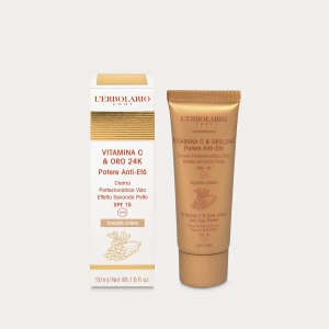 VITAMINA C & ORO 24K - CREMA PERFEZIONATRICE VISO EFFETTO SECONDA PELLE - spf15 - tonalità chiara - L'ERBOLARIO