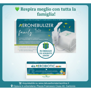 OFFERTA SPECIALE Aeronebulizer Family Aerosol + OMAGGIO FIALE AEROBIOTIC JUNIOR PRODECO PHARMA